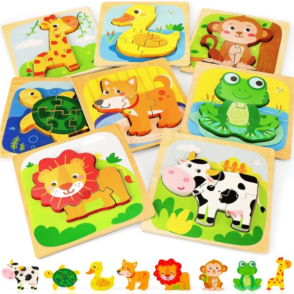TOY Life Wooden Animal Puzzles, Individual Baby Puzzle