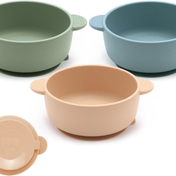 Silicone Baby Bowls with Suction, 3 Pack
