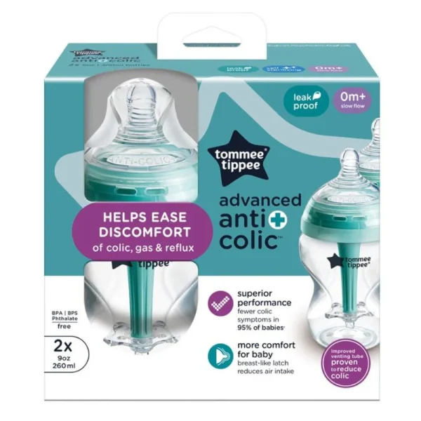Tommee Tippee Advanced Anti-Colic Newborn Baby Bottle 2-Pack