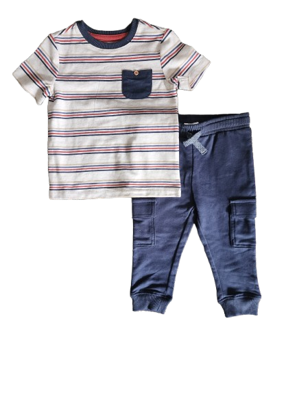 Tommy Bahama 2-Piece Blue Striped Top & Bottom Set