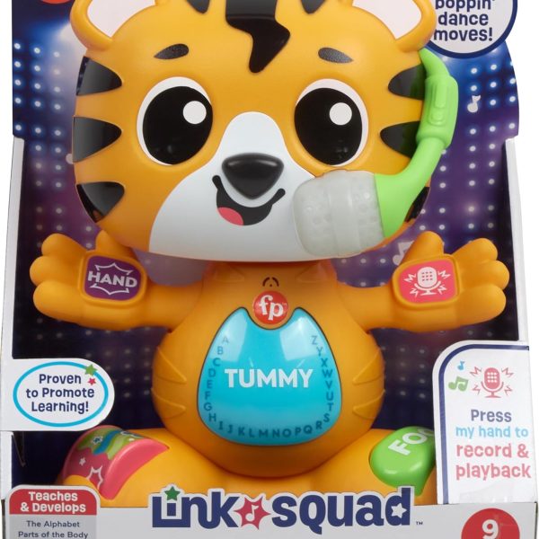Fisher-Price Baby Learning Toy Link Squad Bop & Groove Tiger with Music & Lights for Ages 9+ Months