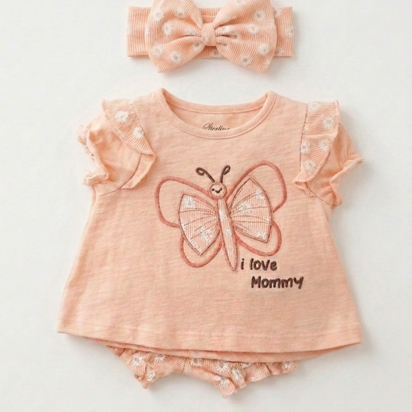 3-Piece Knit Set (Headband, Top & Shorts)